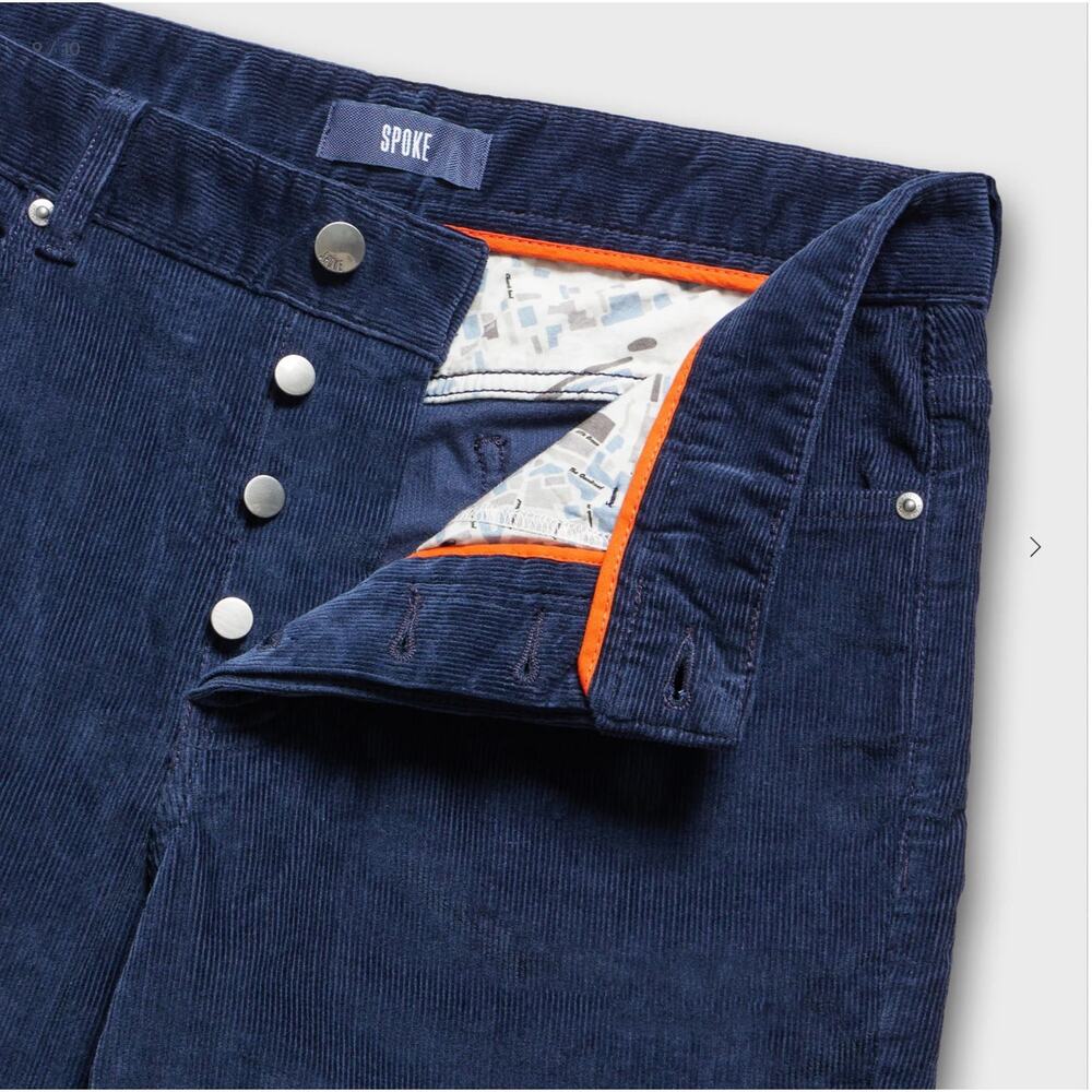 SPOKE Navy Cord Fives The Autumn Original Corduroy Pants in Build B // 34 x36 - Picture 4 of 16